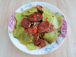腊肠炒黄瓜的做法步骤：9