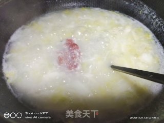 白菜瘦肉粥的做法步骤：4