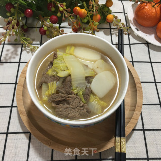 牛肉白菜汤年糕的做法步骤：11