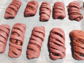 红红火火豆沙面包的做法步骤：16