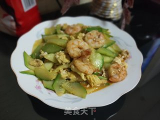 西葫芦虾仁炒鸡蛋的做法步骤：13