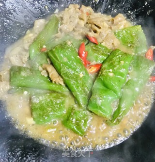 虎皮尖椒炒肥牛的做法步骤：8