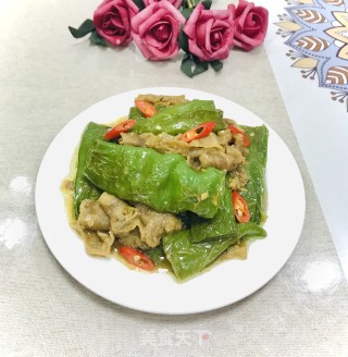 虎皮尖椒炒肥牛的做法步骤：9