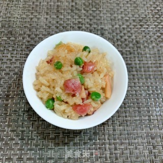 腊肠干鱿糯米饭（电饭煲版）的做法步骤：14