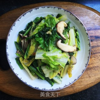 香菇炒青菜的做法步骤：10