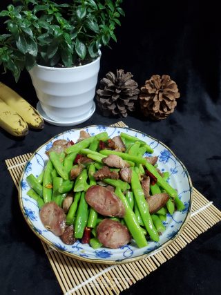 四季豆炒腊味的做法步骤：10