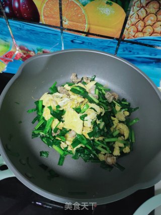 韭菜、扇贝炒鸡蛋的做法步骤：8
