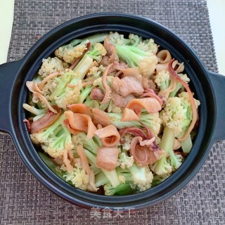 干鱿五花肉炒花菜的做法步骤：14