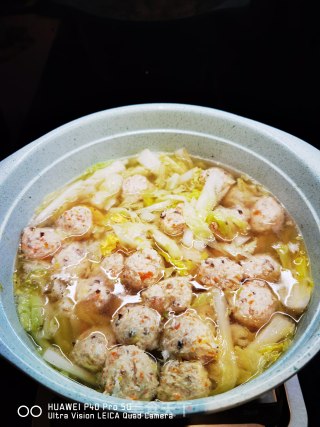 低脂的白菜肉丸炖粉条的做法步骤：30