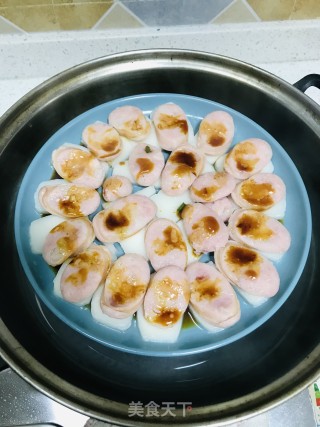 肉肠蒸年糕的做法步骤：6