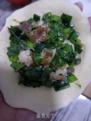 韭菜肉水煎包的做法步骤：4