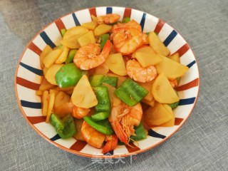 土豆青虾炒辣子的做法步骤：13