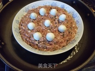 鹌鹑蛋蒸肉饼的做法步骤：9