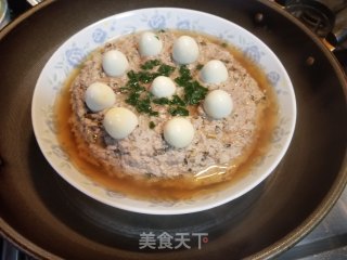 鹌鹑蛋蒸肉饼的做法步骤：13