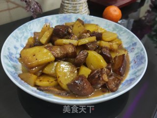 五花肉烩土豆的做法步骤：13