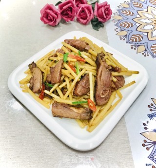 腊鸭炒笋的做法步骤：8