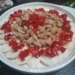剁椒肉末蒸山药的做法步骤：8
