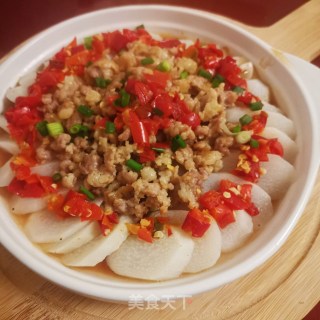 剁椒肉末蒸山药的做法步骤：10
