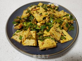 香菜拌五香豆腐的做法步骤：9