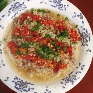 剁椒肉末金针菇的做法步骤：10