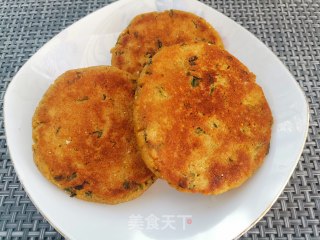 芹菜叶杂粮饼的做法步骤：8