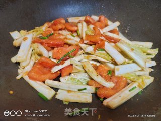 白菜梗炒牛肉的做法步骤：4