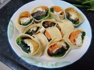 素菜豆皮卷的做法步骤：10