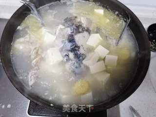 鱼头炖豆腐的做法步骤：6