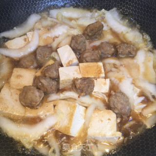 白菜豆腐烧肉圆的做法步骤：7