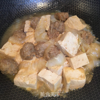 白菜豆腐烧肉圆的做法步骤：9