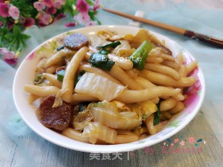 大白菜腊肠炒银针粉的做法步骤：14