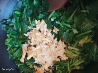 菠菜炒鸡蛋的做法步骤：4