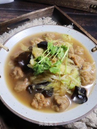 牛肉丸粉条炖白菜（无油清炖更健康）的做法步骤：7