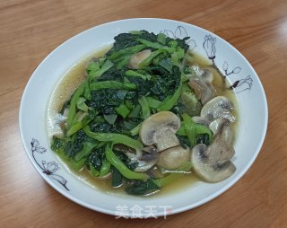 塌菜烧圆蘑菇的做法步骤：6