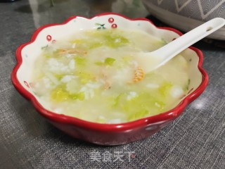 娃娃菜海鲜粥的做法步骤：15