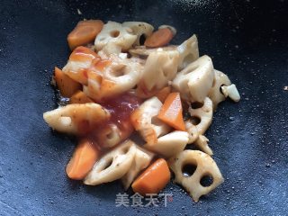 卟滋卟滋脆的糖醋莲藕的做法步骤：12