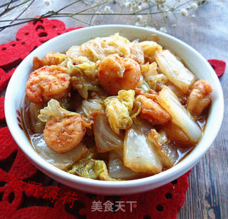 白菜——虾仁烧白菜的做法步骤：7