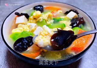 儿菜豆腐木耳蛋花汤的做法步骤：12