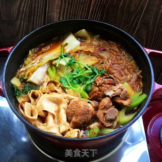 白菜排骨麻辣锅的做法步骤：16