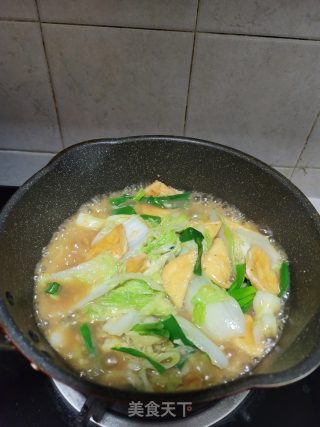 煎豆腐烧白菜的做法步骤：15
