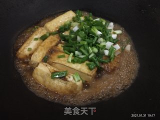 小葱焖煎豆腐的做法步骤：8