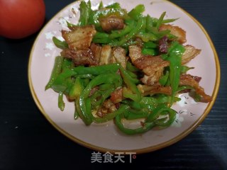 尖椒炒肉盖面的做法步骤：11