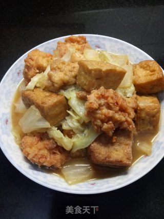 白菜豆腐炖肉丸的做法步骤：6