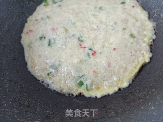 米饭鹅蛋饼的做法步骤：9