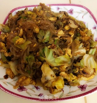 鸡蛋炒粉丝包菜的做法步骤：10