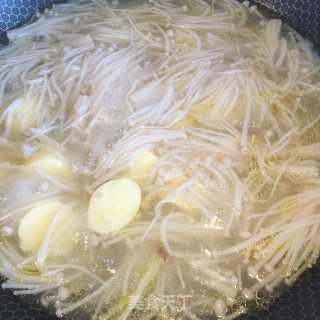 高汤烧菌菇豆腐的做法步骤：6