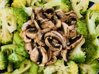火麻油西兰花蒸口蘑的做法步骤：6