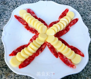 日本豆腐腊肠蒸蛋#早春美味#的做法步骤：5
