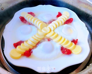 日本豆腐腊肠蒸蛋#早春美味#的做法步骤：7