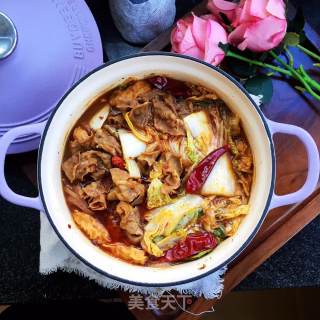 香辣年糕肥牛煲的做法步骤：14